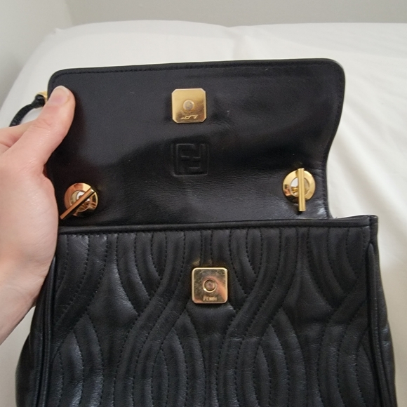 Vintage Fendi Roma Pasta Bag in Black Quilted Leather - Picture 9 of 13